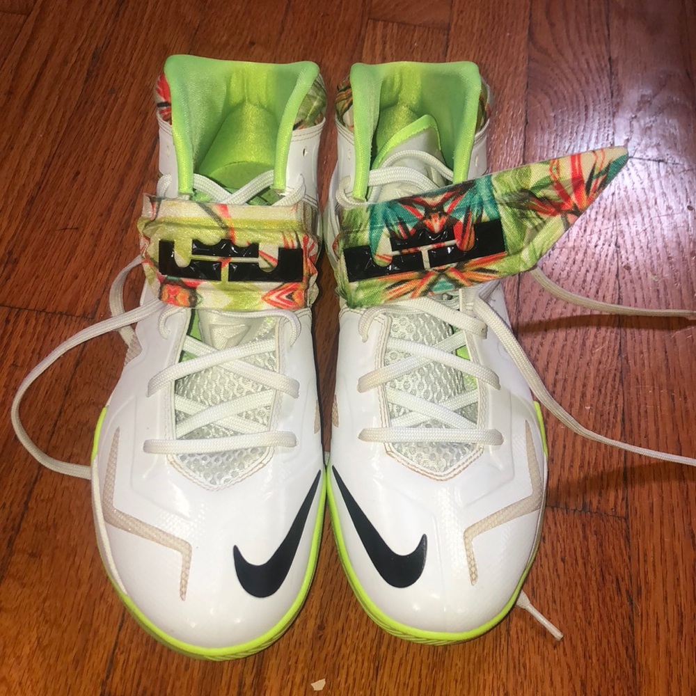 White Neon LeBrons